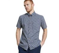Ben Sherman Men's Shirt Geo Floral Print Short Sleeve, Cotton, Retro Mod Casual