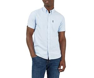 Ben Sherman Men's Short Sleeve Oxford Button Up Shirt Sky Blue XXXXX-Large