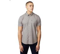 Ben Sherman Men's Signature Gingham Check Shirt, Button-Down Collar, Short Sleeved, Regular Fit (Copper Orange) M