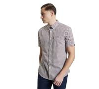 Ben Sherman Men's Signature House Check Shirt, Short Sleeved, Button-Down Collar (Red.) XXL