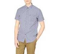 Ben Sherman Men's SS Signature CORE Gingham Casual Shirt, Blue (Dark Blue 26), Large (Size:L)