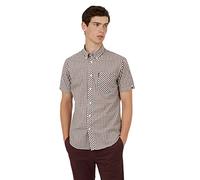 Ben Sherman Men's SS Signature House Check Casual Shirt, Red (Red 550), XX-Large (Size:XXL)