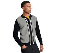 Ben Sherman Mens Striped Button Through Mod Cardigan (UK, Alpha, M, Regular, Regular, Black)