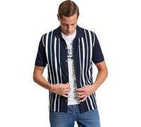 Ben Sherman Mens Striped Button Up Polo Shirt (UK, Alpha, M, Regular, Regular, Dark Navy)