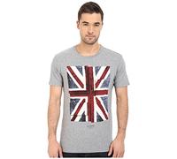 Ben Sherman Men's Union Jack Graphic Plain Short Sleeve T-Shirt, Grey, X-Large