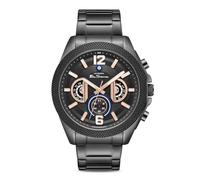 Ben Sherman Sheffield Black Dial Black Stainless Steel Bracelet Quartz Chronograph Watch for Men, Mineral Glass, 3 ATM, 44mm Case