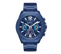 Ben Sherman Sheffield Blue Dial Blue Stainless Steel Bracelet Quartz Chronograph Watch for Men, Mineral Glass, 3 ATM, 44mm Case