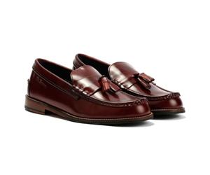 Ben Sherman Sid Brush Off Leather Men's Burgundy Tassel Loafers