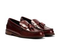 Ben Sherman Sid Brush Off Leather Men's Burgundy Tassel Loafers UK 11
