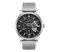 Ben Sherman St Albans Black Dial Stainless Steel Bracelet Quartz Multifunction Watch for Men, Mineral Glass, 3 ATM, 43.5mm Case