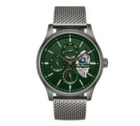 Ben Sherman St Albans Green Dial Gunmetal Stainless Steel Bracelet Quartz Multifunction Watch for Men, Mineral Glass, 3 ATM, 43.5mm Case