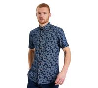 Ben Sherman Stipple Floral Print Short Sleeve Shirt for Men in Dark Navy, 4XL