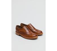 Ben Sherman Sugarman Brogue Leather Mens Tan Lace-Up Shoes - Brown - Size UK 9