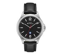 Ben Sherman Westminster Black Dial Black Genuine Leather Strap Quartz Analog Watch for Men, Mineral Glass, 3 ATM, 43mm Case