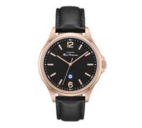 Ben Sherman Westminster Black Dial Black Genuine Leather Strap Quartz Analog Watch for Men, Mineral Glass, 3 ATM, 43mm Case