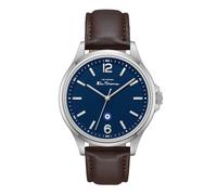 Ben Sherman Westminster Blue Dial Brown Genuine Leather Strap Quartz Analog Watch for Men, Mineral Glass, 3 ATM, 43mm Case