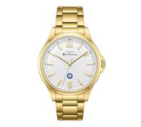 Ben Sherman Westminster White Dial Gold Plated Stainless Steel Bracelet Quartz Analog Watch for Men, Mineral Glass, 3 ATM, 43mm Case