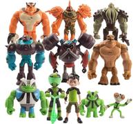 Ben Ten 10 Action Figures Toys Model Pack - 11PCS Anime Figurine Character, Science Themed Party Decor, Birthday Gift