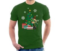 Ben Tennyson Around The Christmas Tree Ben 10 Men's T-Shirt Bottle Green