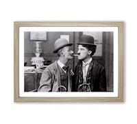 Ben Turpin and Charlie Chaplin Framed Print | A2 Oak Framed Wall Art | Ready to Hang | Modern Nature Picture | Living Room Bedroom Lounge Office