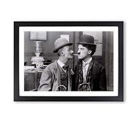 Ben Turpin and Charlie Chaplin Framed Print | A2 Oak Framed Wall Art | Ready to Hang | Modern Nature Picture | Living Room Bedroom Lounge Office