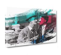 Ben Turpin and Charlie Chaplin V2 Canvas Print | Gallery Wrapped 30mm Frame Wall Art | 30x20 inches | Ready to Hang | Modern Picture | Living Room Bedroom Lounge Office