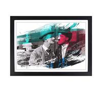 Ben Turpin and Charlie Chaplin V2 Framed Print | A2 Black Framed Wall Art | Ready to Hang | Modern Nature Picture | Living Room Bedroom Lounge Office