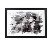 Ben Turpin and Charlie Chaplin V3 Framed Print | A2 Black Framed Wall Art | Ready to Hang | Modern Nature Picture | Living Room Bedroom Lounge Office