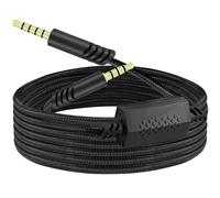 BENACES Replacement Aux Cord for Astro A40, 2M/6.5Ft Nylon Braided Gold-Plated 3.5mm TRRRS to TRRS A40 Inline Mute Audio Game Headset Cable Compatible with Astro A10/A40/A40TR Gaming Headset Adapter