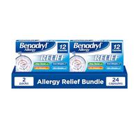 Benadryl Allergy Relief Capsules - Fast-Acting Antihistamine Capsules - 12 Capsules (Pack of 2)