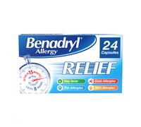 Benadryl Allergy Relief Fast Acting Antihistamine Capsules - 24 Capsules