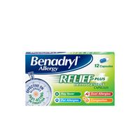 Benadryl Allergy Relief Plus Decongestant 12 Capsules 12 Capsules