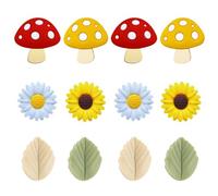 Benaewa 12 Pcs Knitting Needle Stoppers, Cute Silicone Mushroom, Leaves, Daisy Shaped Needles Tip, Knitting Point Protector for Beginner