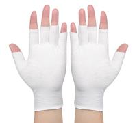 Benaewa 15 Pairs Arthritis Gloves, Fingerless Cotton Eczema Gloves for Moisturising Skin Treatment, Sleeping