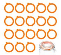 Benaewa 18 Pcs Jar Seals Compatible with Kilner, Silicone Replacement Seals for Glass Cans, 2.75inch Rubber Seals (orange)