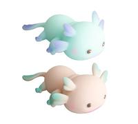 Benaewa 2 Pcs Axolotl Squishy Toys, 5.12x3.15 inch Stretch and Squeeze Stress Toys, Fun Squeeze for Soothing, Relaxing(Random Colour)