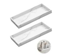 Benaewa 2 Pcs Bathroom Tray Organiser, 30 X 12.5 X 2 cm Silicone Bathroom Vanity Tray for Counter, Kitchen