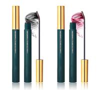 Benaewa 2 Pcs Burgundy Mascara & Black Mascara, Fine Wand Waterproof Eyelash Essence, Long Lasting Length Eyelashes Make-Up