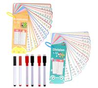 Benaewa 30 Pcs Times Tables Poster, Educational Math Game Flashcards With 6 Pens for Classroom, Home