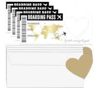 Benaewa 4 Pcs Scratch Card Reveal, Holiday Personalised Scratch Cards, Boarding Pass Surprise Trip Ticket
