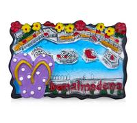 Benalmádena 3D Fridge Magnet - Spain Souvenir Resin Magnet with Coastal Design, Hand-Painted Resin Travel Keepsake 7.8 x 5.2cm