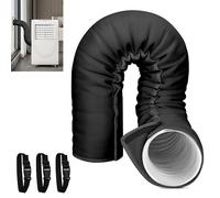 Benasan Portable AC Hose Insulation Sleeve, Black, 59" L x 21" W, Fits 5" to 5.9" Diameter Exhaust Hose, Easy Installation with 3 Adjustable Buckle Straps