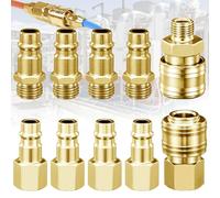 Benaton 10Pcs Air Coupling and Plug Kit, Air Compressor Fittinge, Couplings Air Hose, 1/4" Bsp Euro Airline Hose Compressor Fittings, 1/4 Inch Bsp Quick Coupling for Hoses
