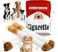 Benaton 3 Pieces Plush Dog Cigarettes Toy to Chew and Bite, Funny Squeaky Toy Cigarettes Interactive Dogs Gifts for Small Large