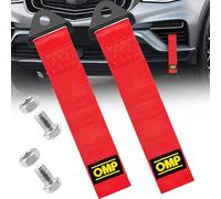 Benaton Pack of 2 Tow Ropes for Racing Cars, Nylon Trailer Tow Ropes, Bumpers, Tow Ropes, Tow Strap, Hook Rope, Motorsport, Rally Racing, Carry 2 Tonnes Weight (Red)