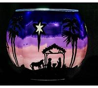 Benaya Glass Nightlight Christmas Tealight Holder - A Child Is Born