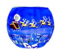 Benaya Glass Nightlight Christmas Tealight Holder - Here Comes Santa
