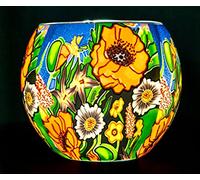 Benaya Glass Nightlight Tealight Holder - Poppy Garden