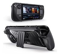 Benazcap Case for Steam Deck OLED 2023/Steam Deck 2021, Impact Resistant Grip Case with Built-in Kickstand, Compatible with Valve Steam Deck Console, Black