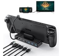 Benazcap Docking Station for Steam Deck OLED 2023/Steam Deck 2021, 4K@60Hz HDMI 2.0, Gigabit Ethernet Port, 3 USB A 3.0 5Gbps Data Ports, 65W Power Delivery, Compatible with Valve Steam Deck Console